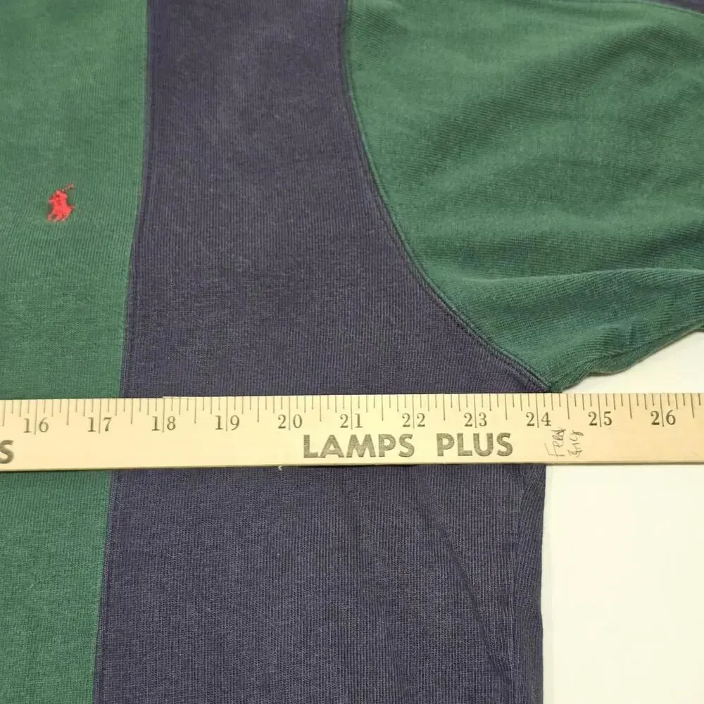 Vtg Ralph Lauren Striped Rugby Long Sleeve Polo. 100% Cotton. Mens Large READ - Picture 8 of 11